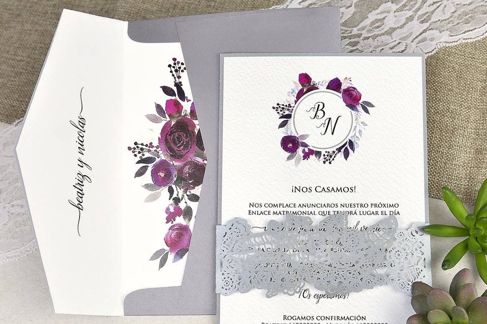 Invitación de boda elegante