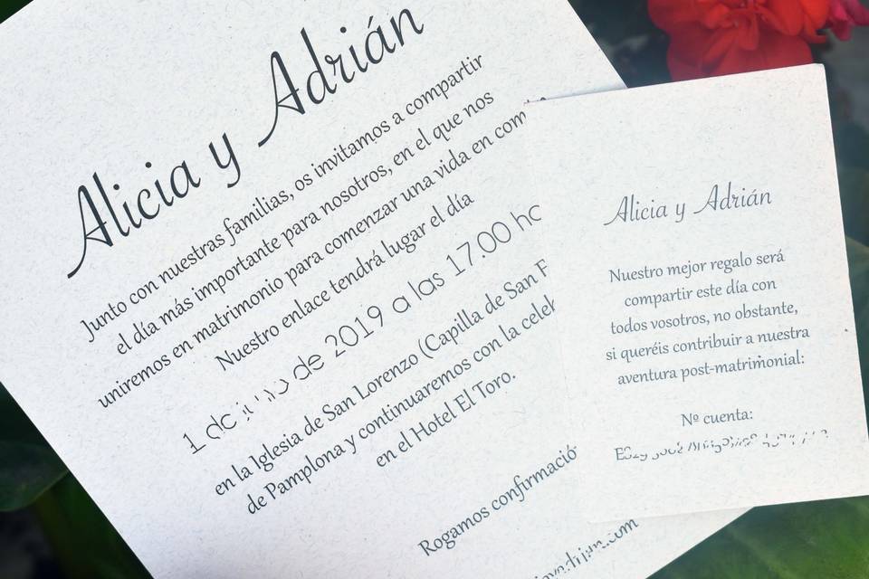 Invitación para tríptico