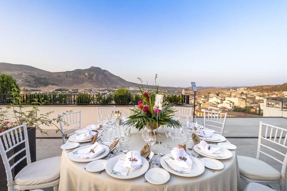 Montaje boda terraza