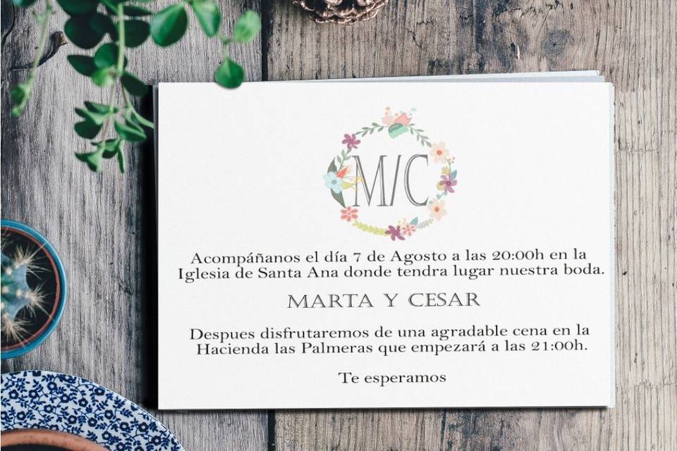 Invitación flores