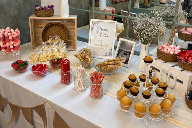 Mesa Dulce para bodas de oro