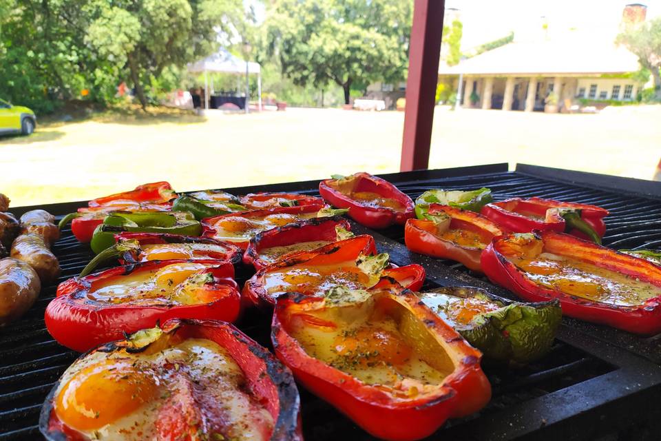 Pimientos con huevo