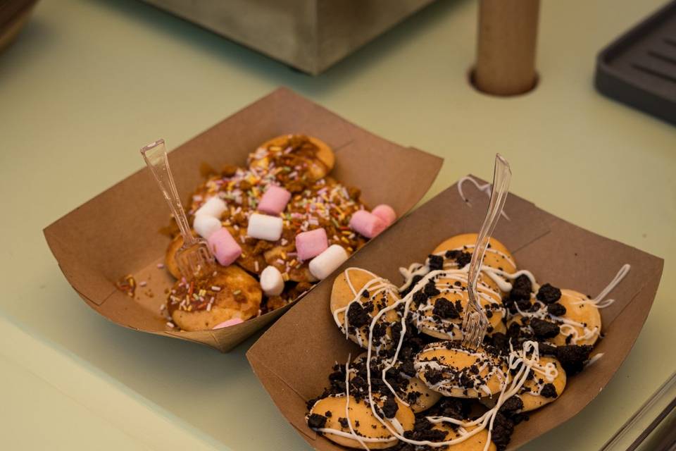Dos sabores de mini pancakes