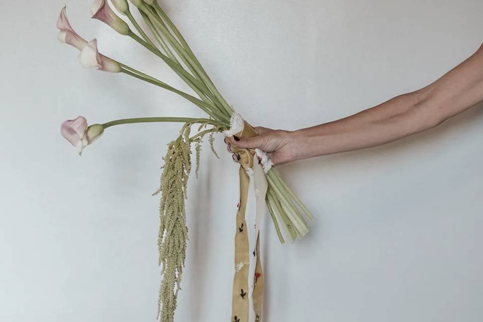 Cinta del ramo de novia bordad