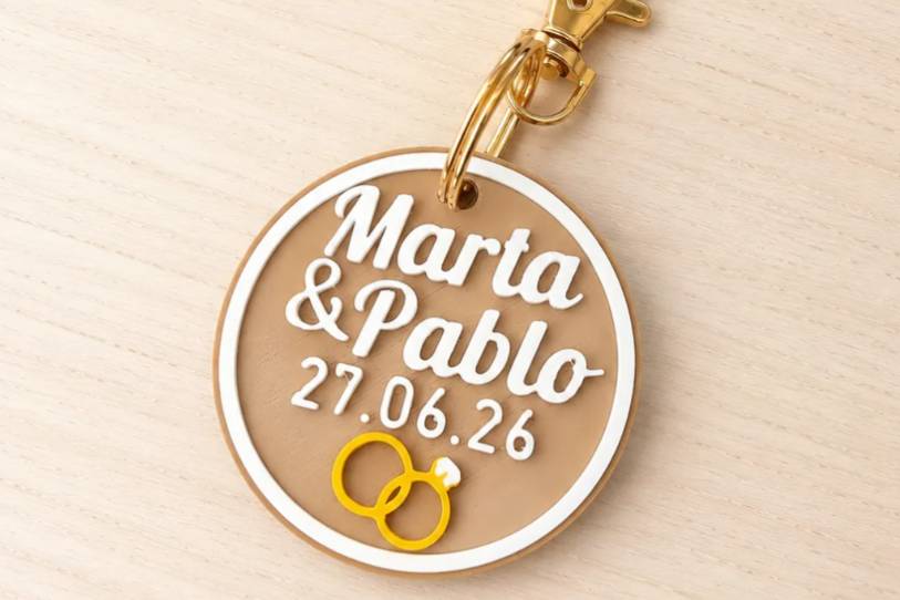 Llavero con nombre y fecha