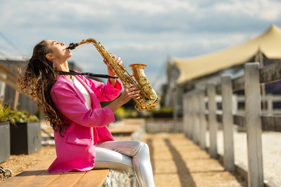 Saxofón al aire libre