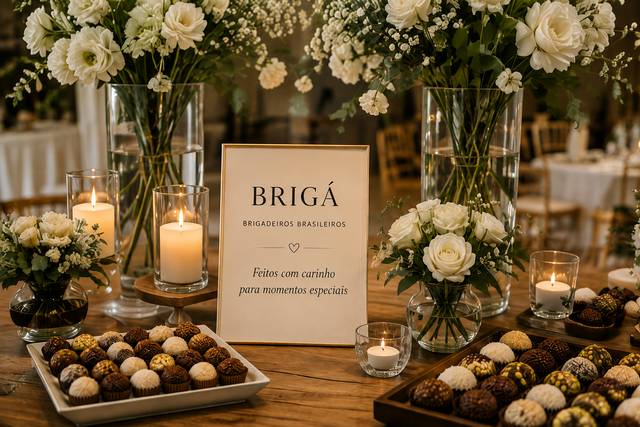 Mesa de brigadeiros para bodas
