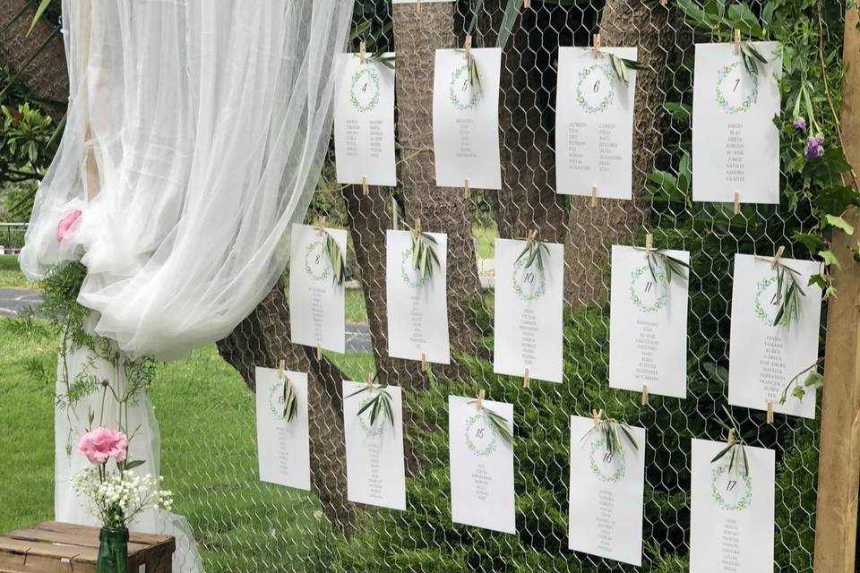 Seating plan - Boda de A&A