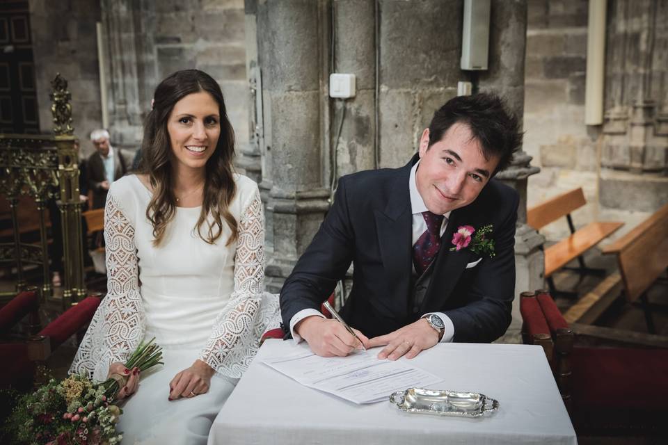 Novios en la boda