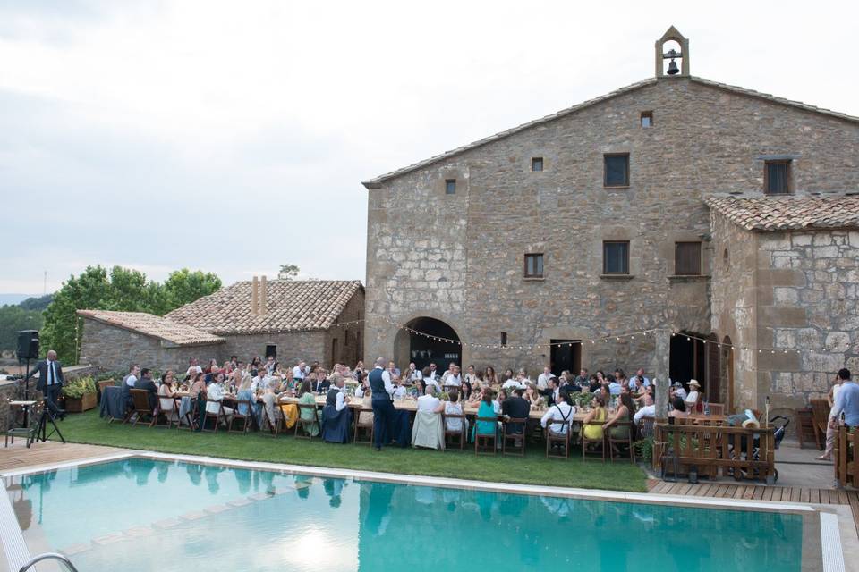 Cena en el jardín