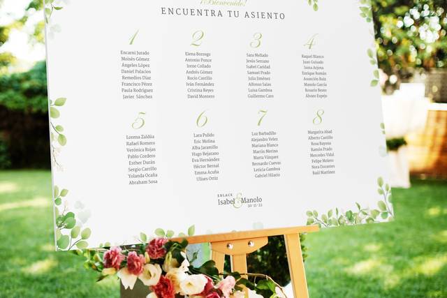 Seating plan para bodas