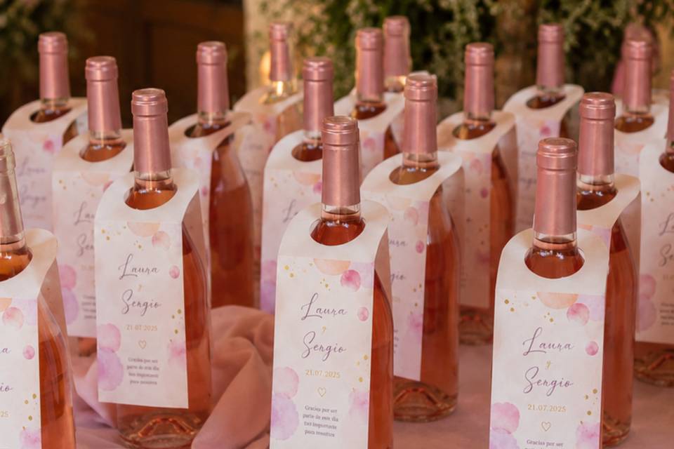 Collarines de botella en boda