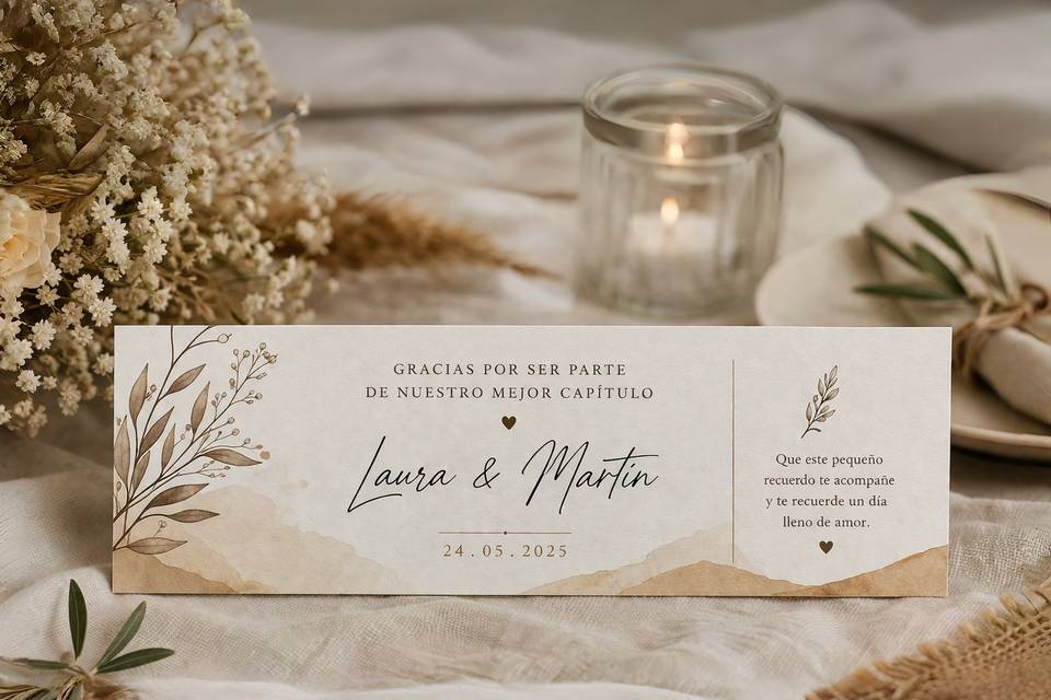 Marcapáginas para boda