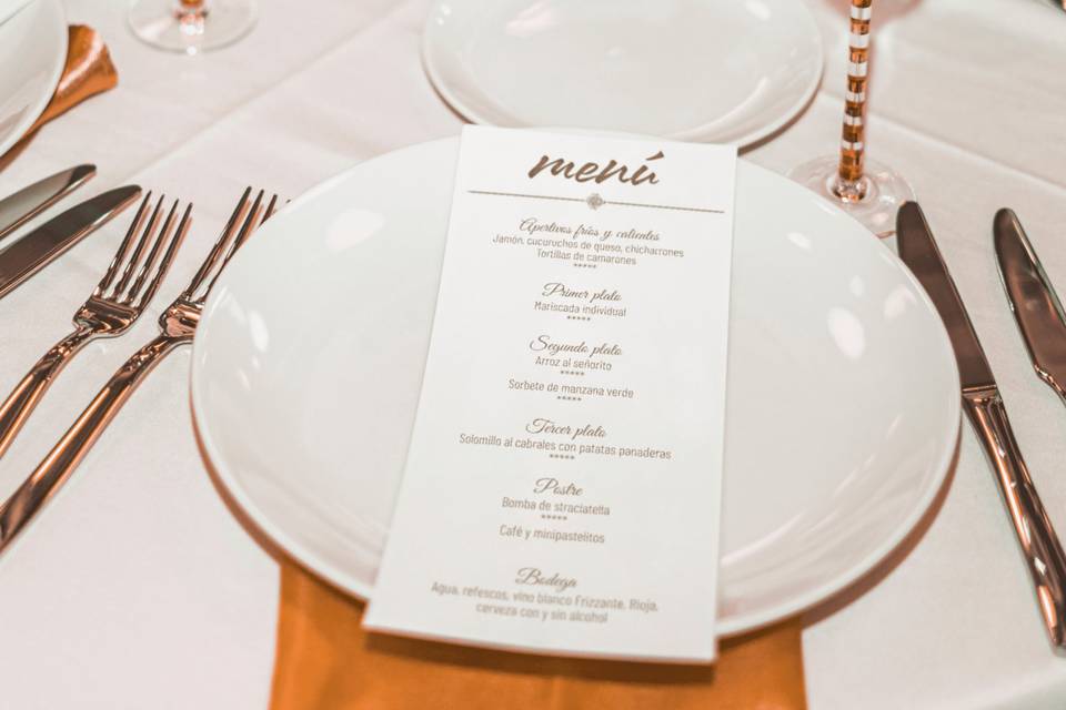 Menú para bodas