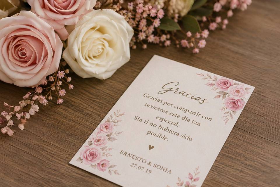 Tarjetones para bodas