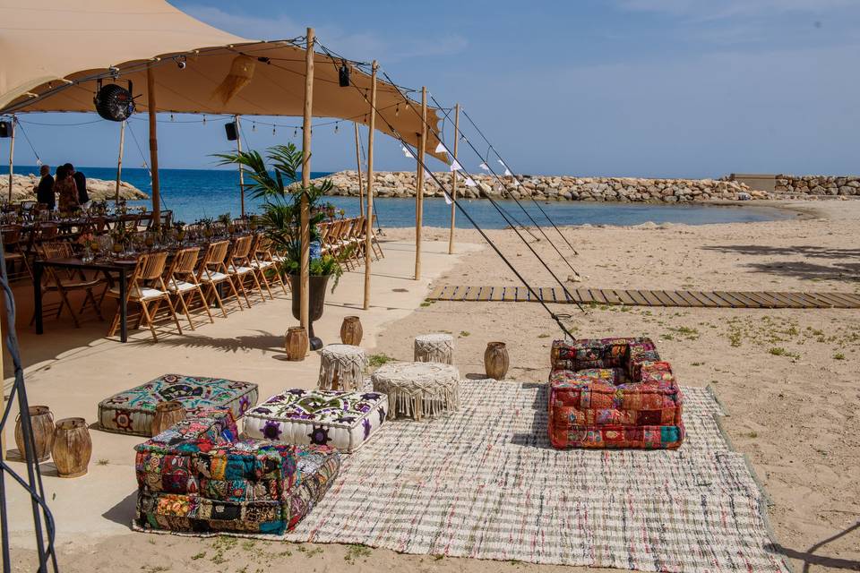 Jaima para boda en la playa