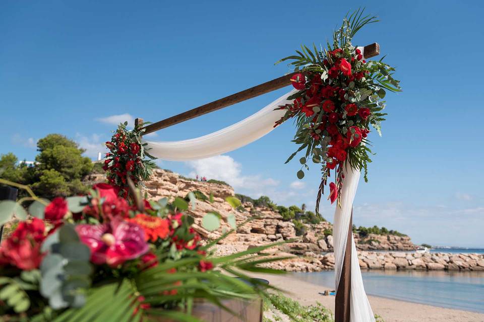 Decoración para boda en la playa