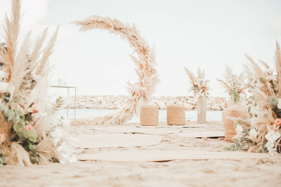 Decoración de boda en la playa