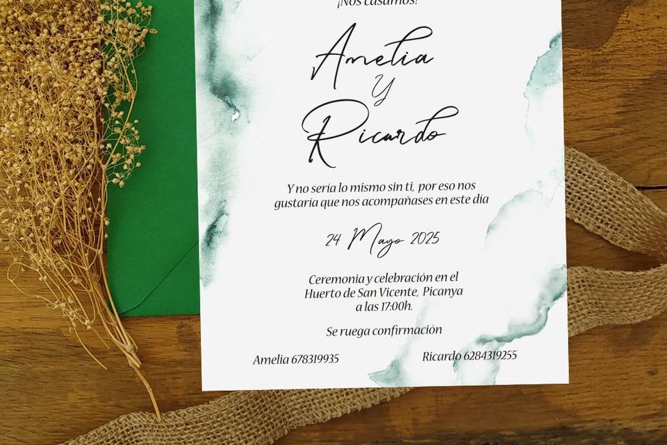 Invitación acuarela