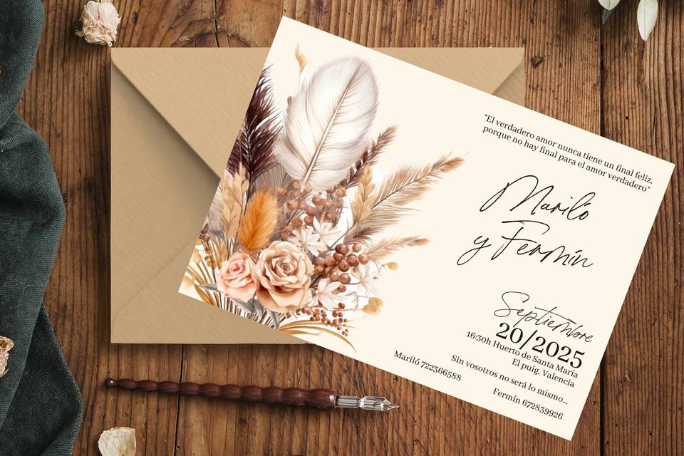 Invitación Boho