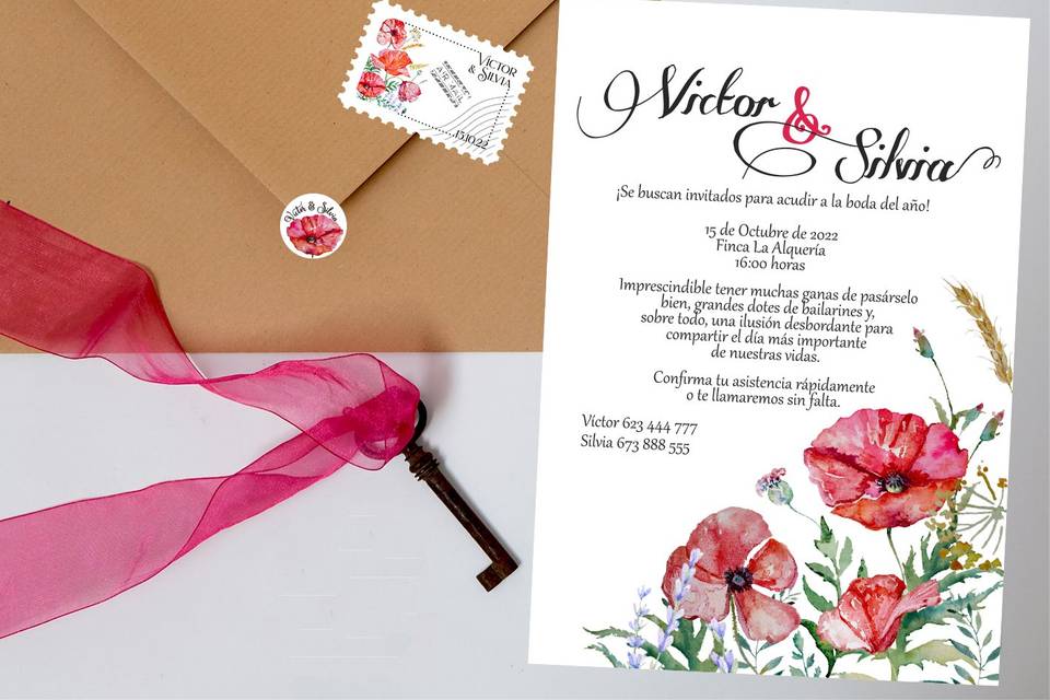 Invitación Amapolas