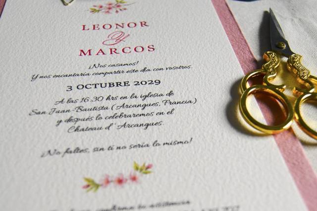 Invitaciones papel artesanal