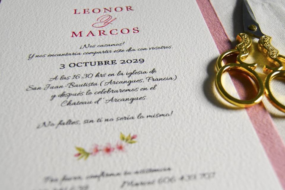 Invitaciones papel artesanal