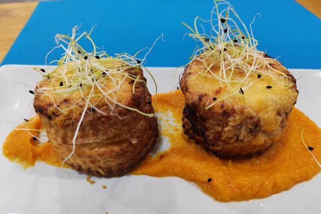 Volován relleno de langostinos