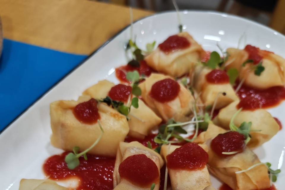 Crujiente de queso ahumado