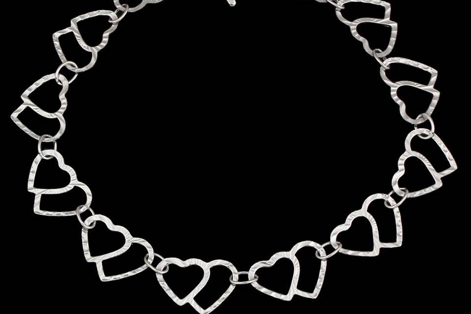 Pulsera acero corazones