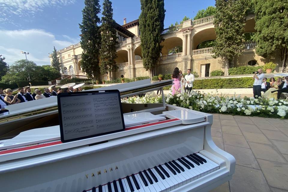 Piano de cola blacno
