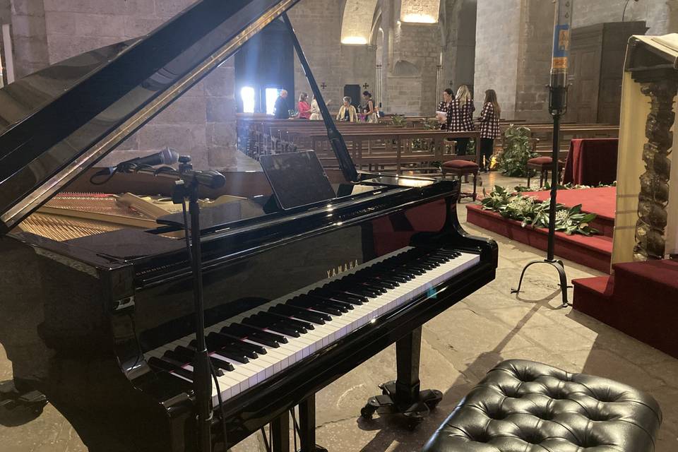 Piano de cola negro