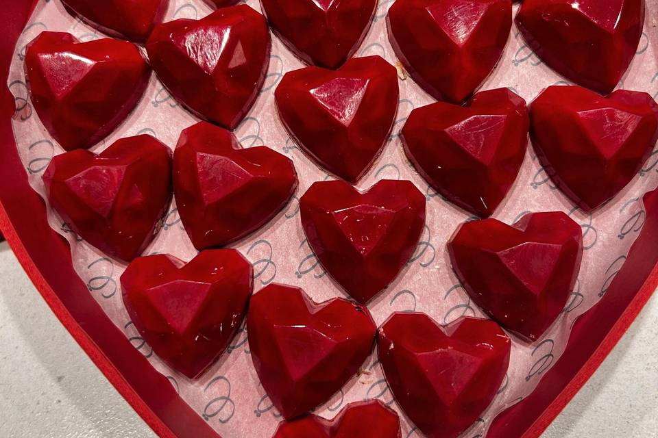 Caja corazon, con bombon