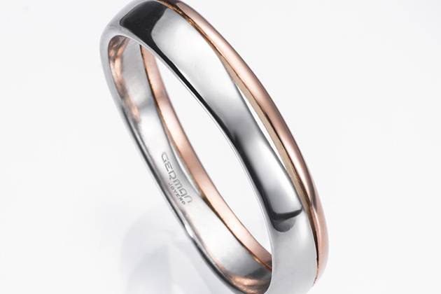 Alianza platino y oro rosa