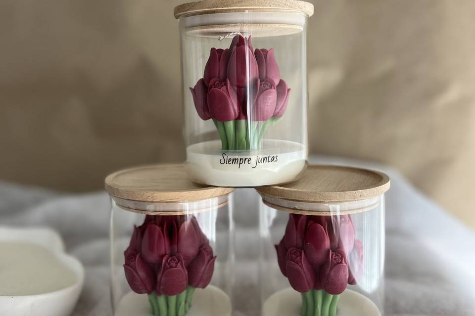 Vela tulipán tarro