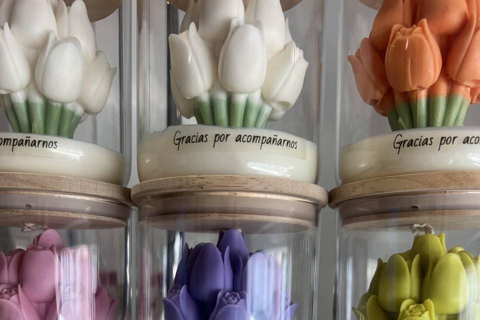 Vela tulipán tarro