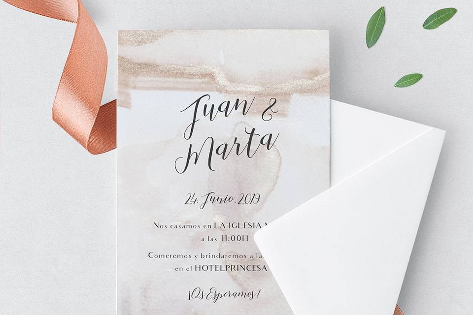 Invitación Rose and Gold