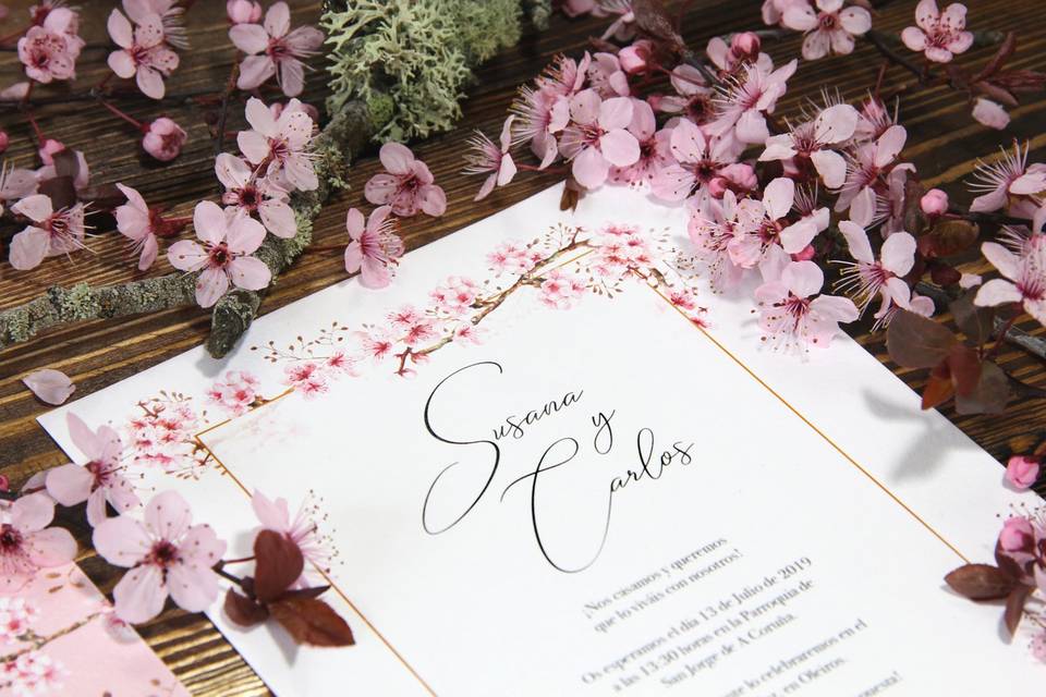 Invitación de boda primavera