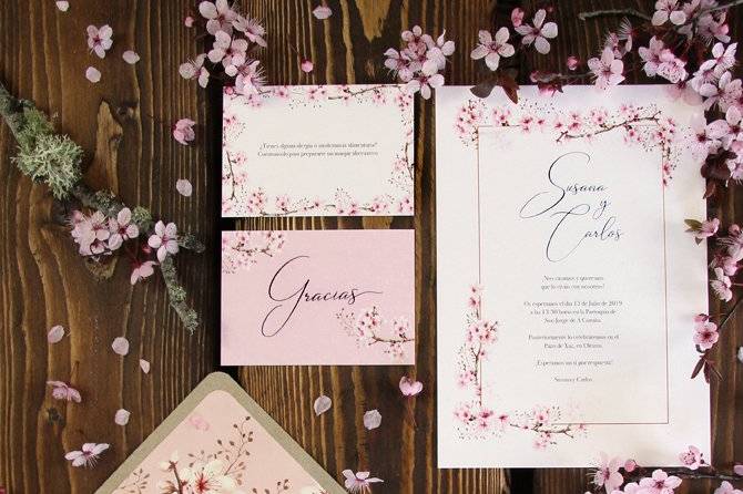 Invitación de boda primavera