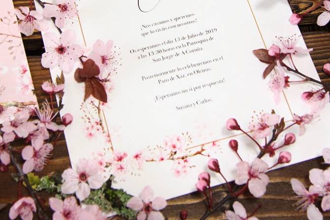 Invitación de boda primavera