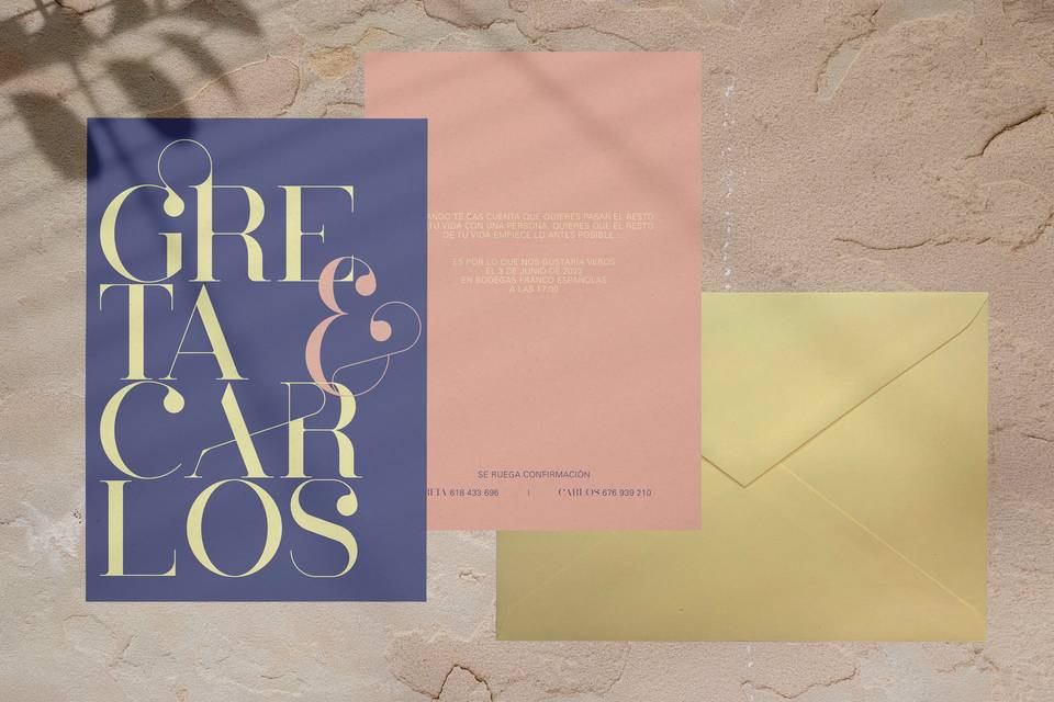 Invitación minimal en azul