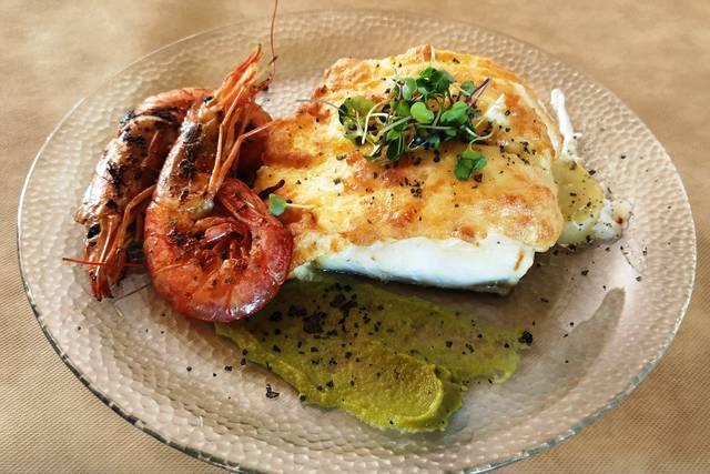 Bacalao gratinado con muselina