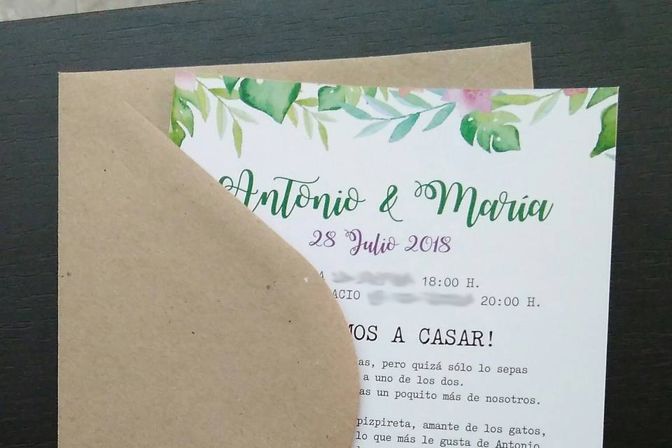 Invitación acuarela