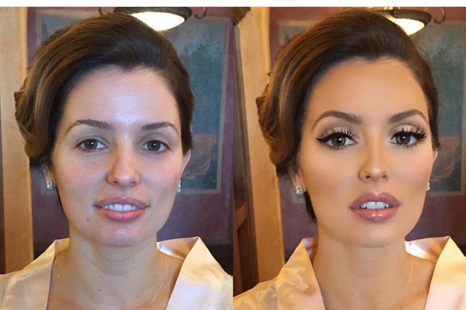 Antes y después del maquillaje