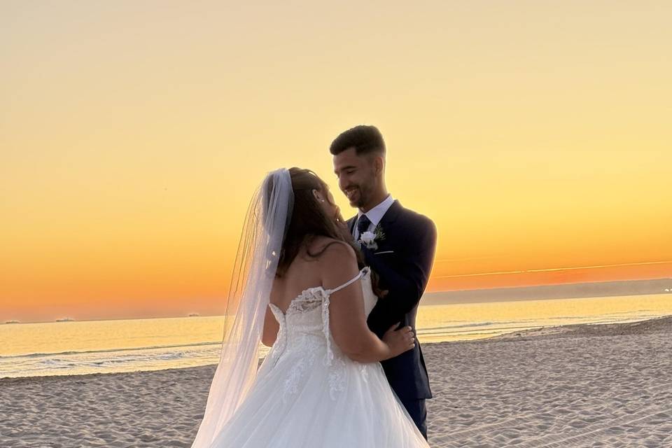 Boda puesta de sol