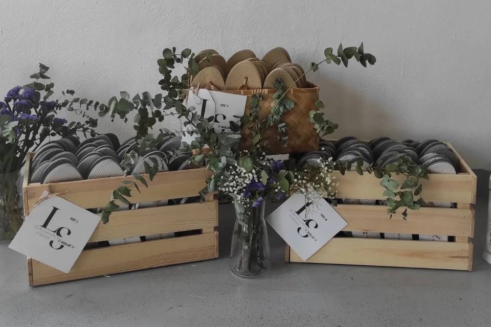 Rincón chanclas boda