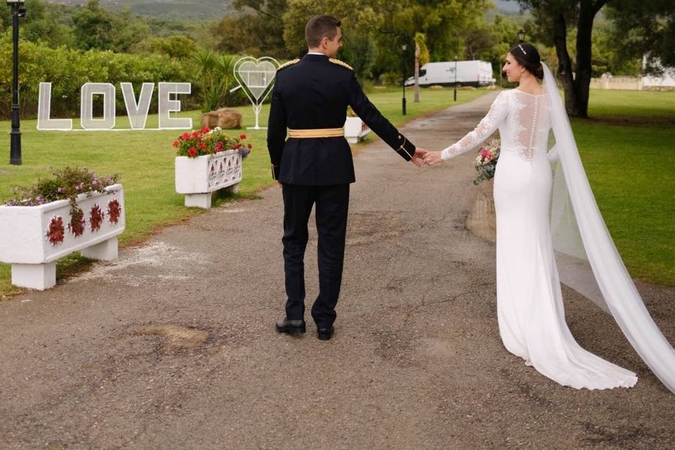 Llegada novios a la finca