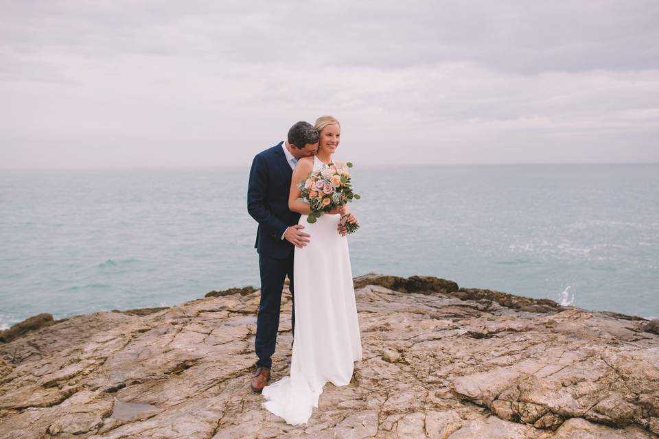 Novios en la playa