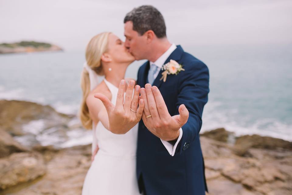 Novios en la playa