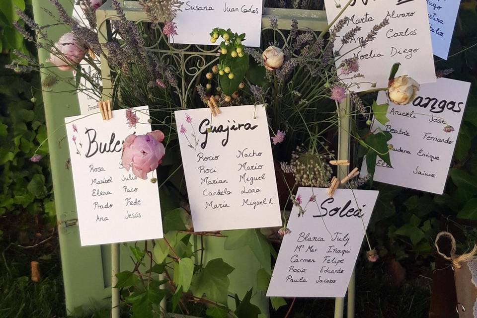 Seating plan de boda